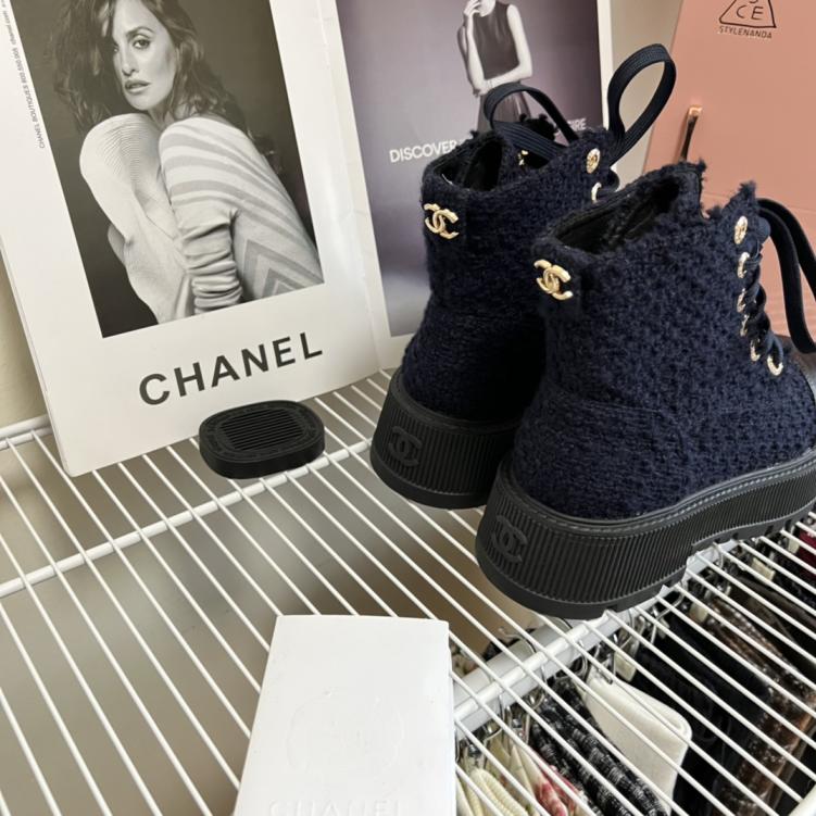 CHANEL cowskin leather winter boots 133430