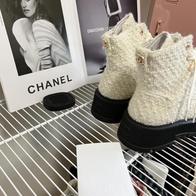 CHANEL cowskin leather winter boots 133429