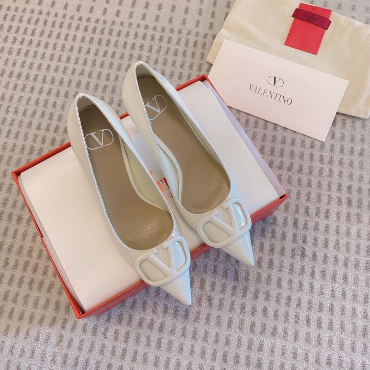 Valentino White V high heel shoes 133526
