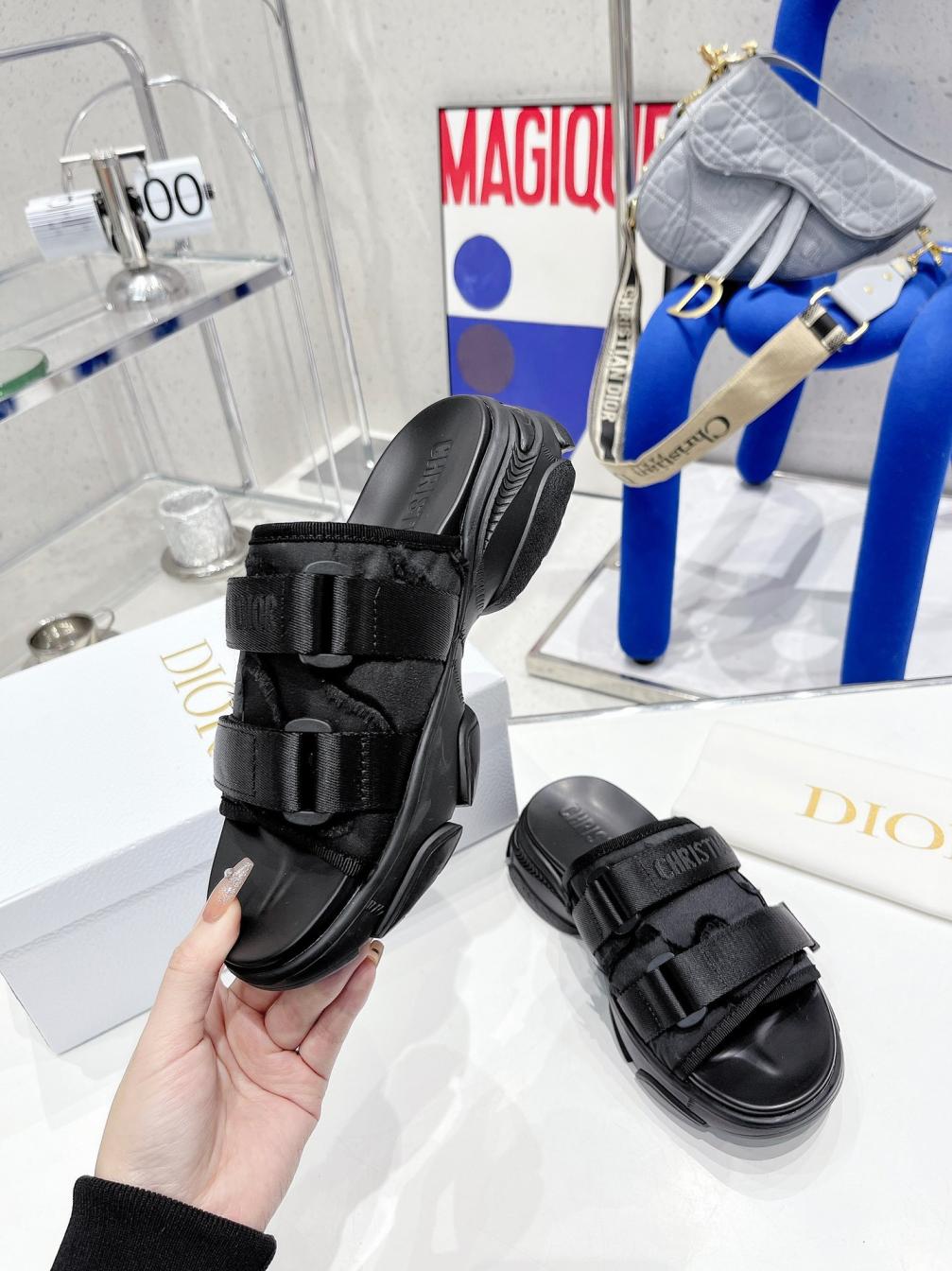 Dior black women fashion slippers 133568