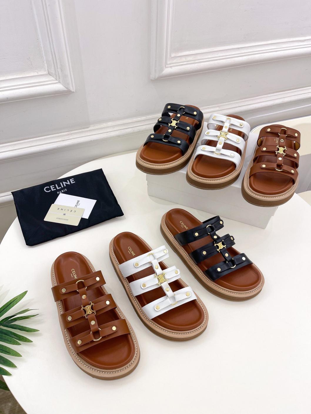 CELINE cowskin slippers 133886