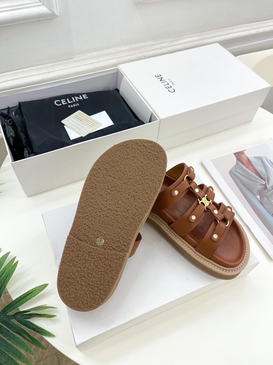CELINE cowskin slippers 133886