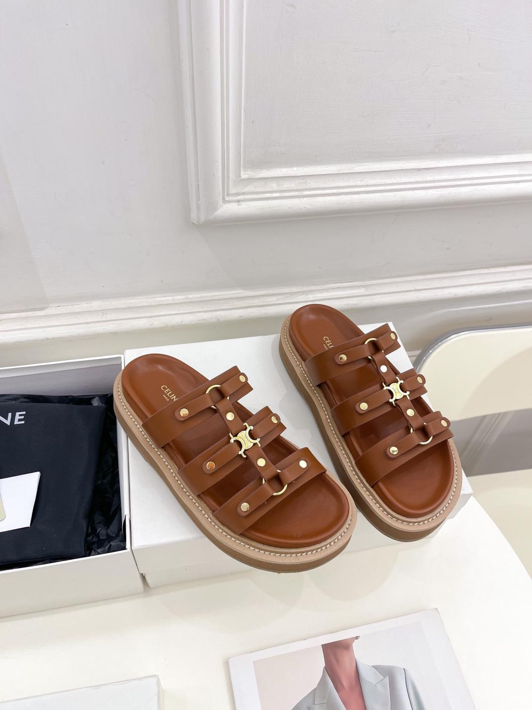 CELINE cowskin slippers 133886