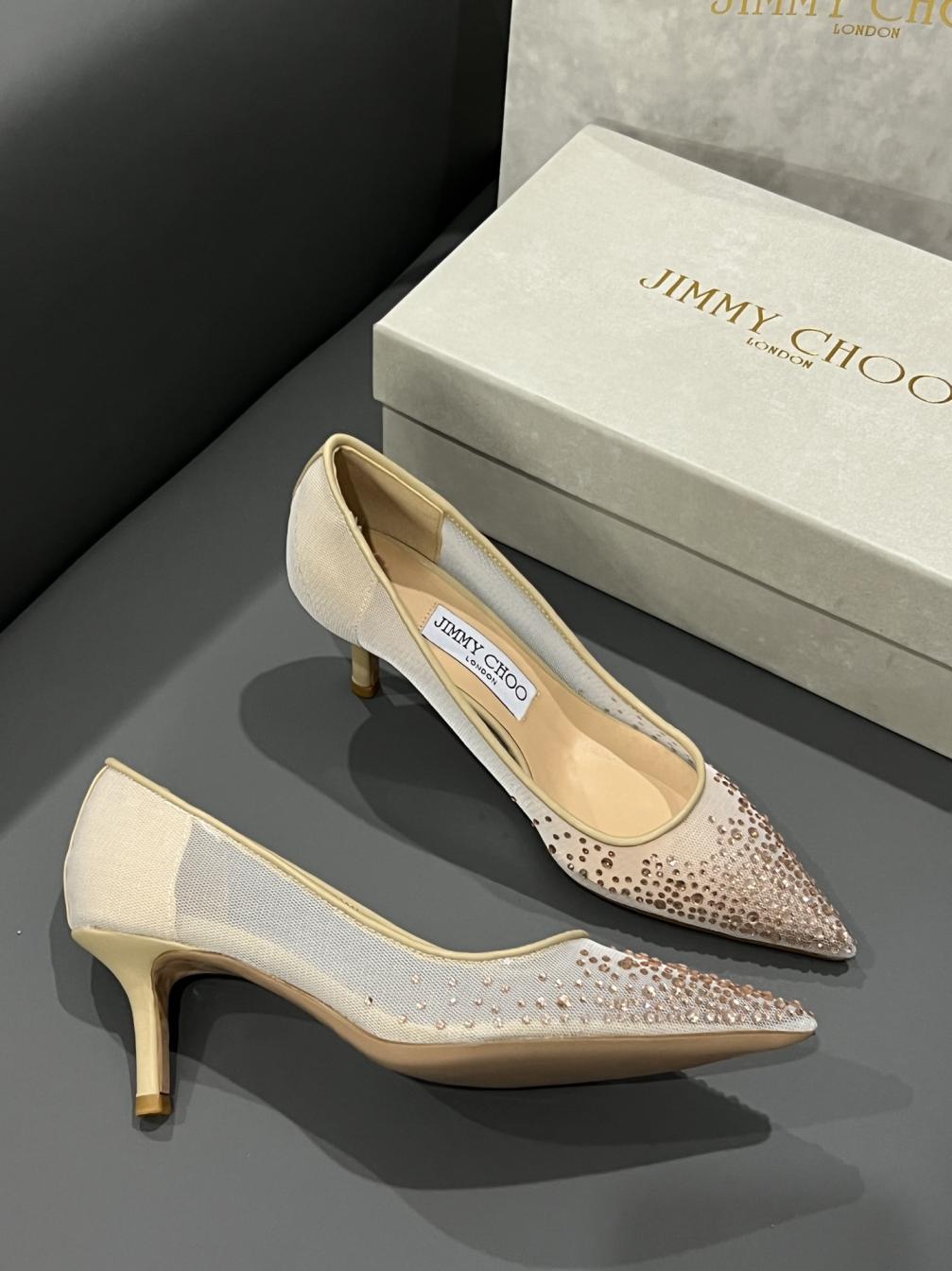 Jimmy Choo JC crystal heel lady shoes 133874