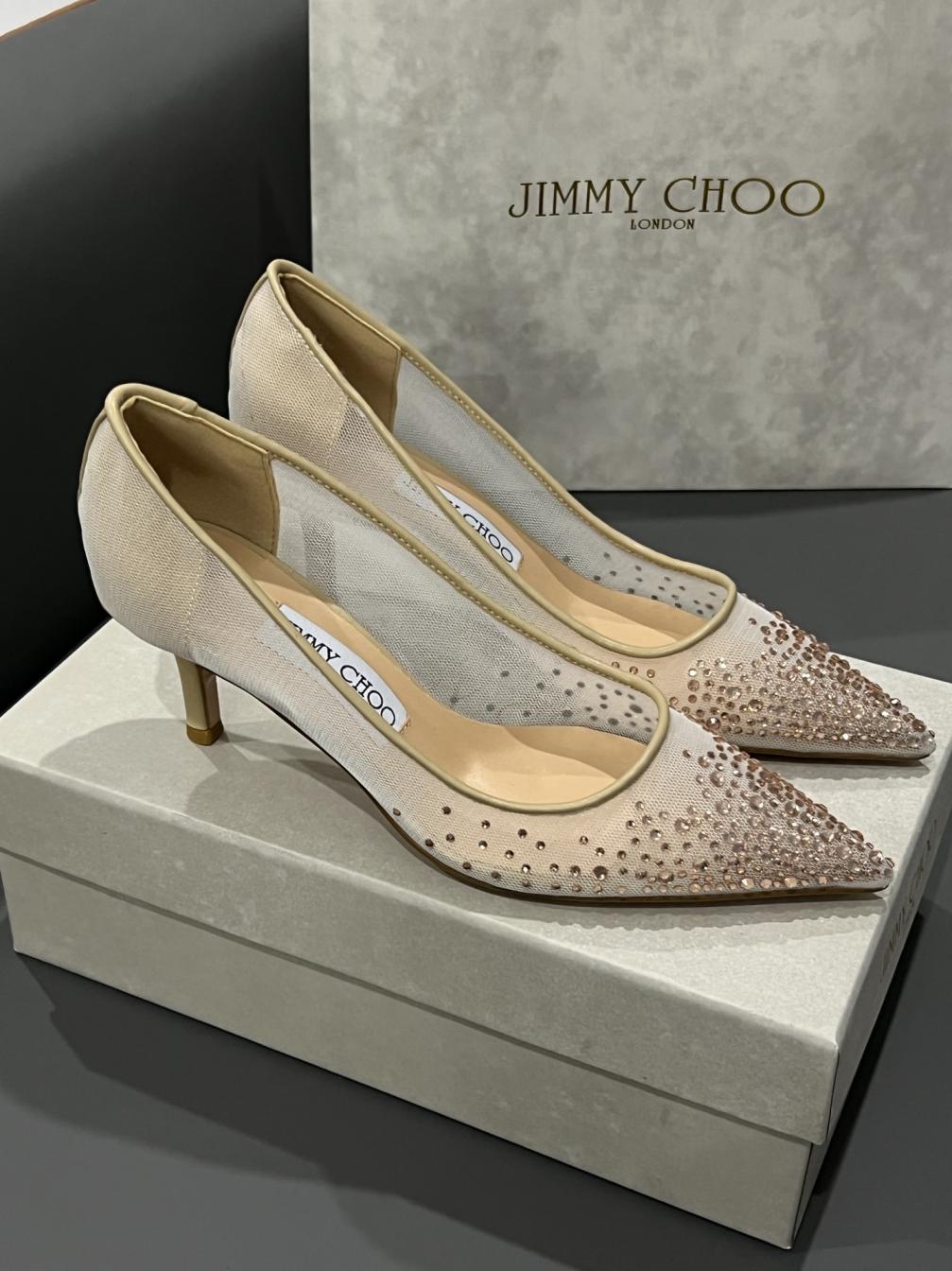 Jimmy Choo JC crystal heel lady shoes 133874