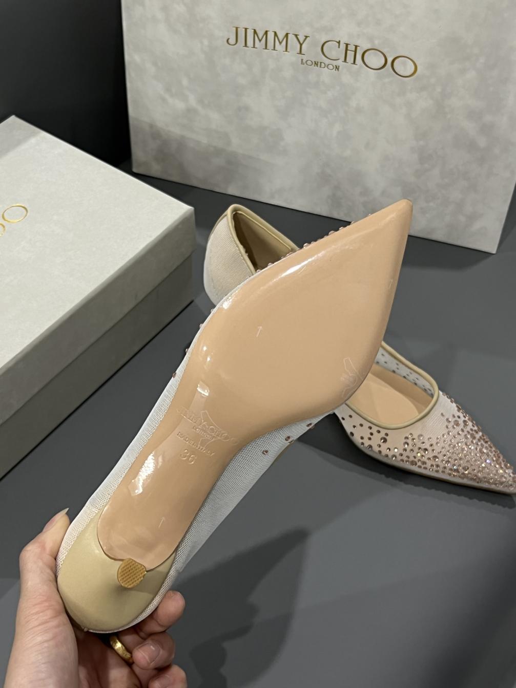 Jimmy Choo JC crystal heel lady shoes 133874