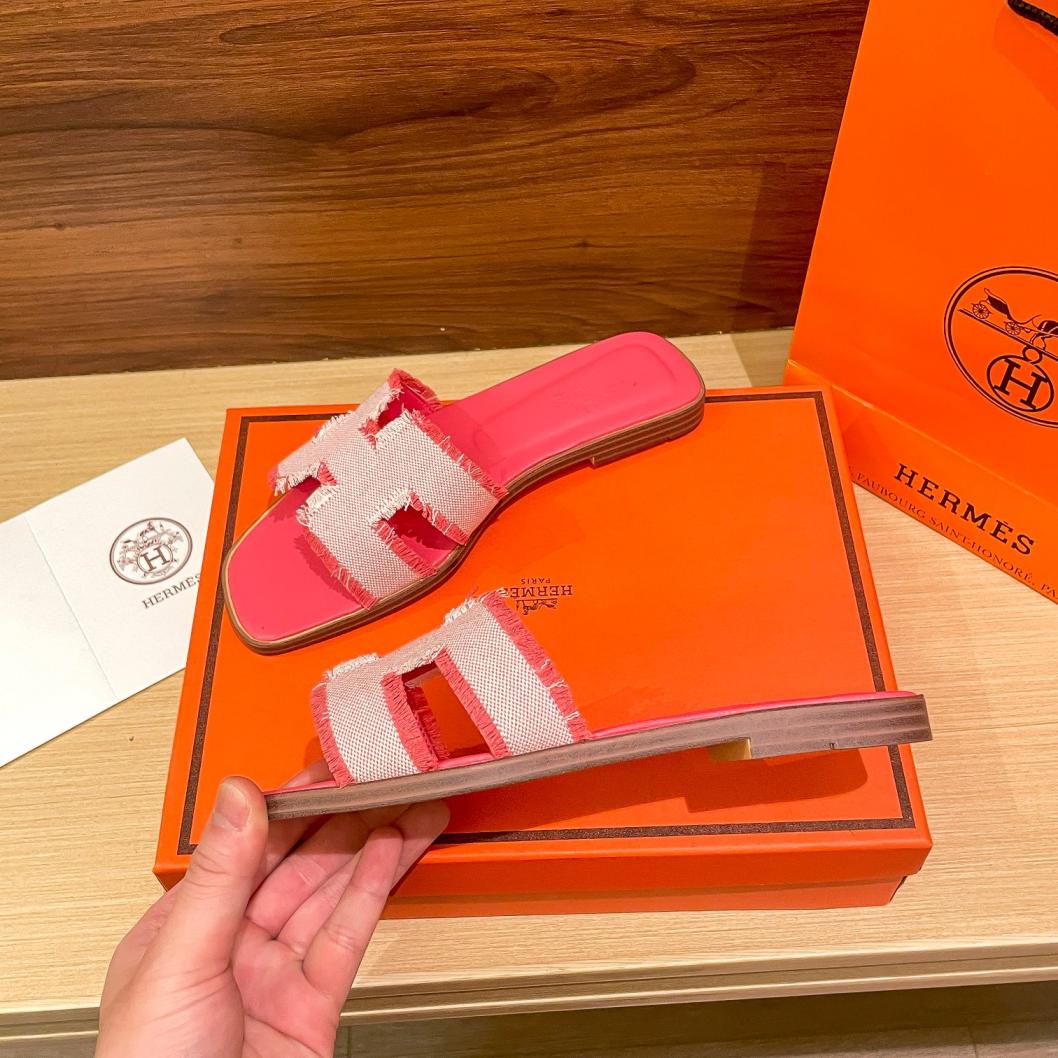 Hermes oran tassels H slippers 133955