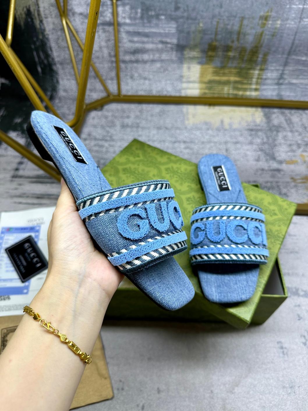 Gucci Denim women flat slippers 133931
