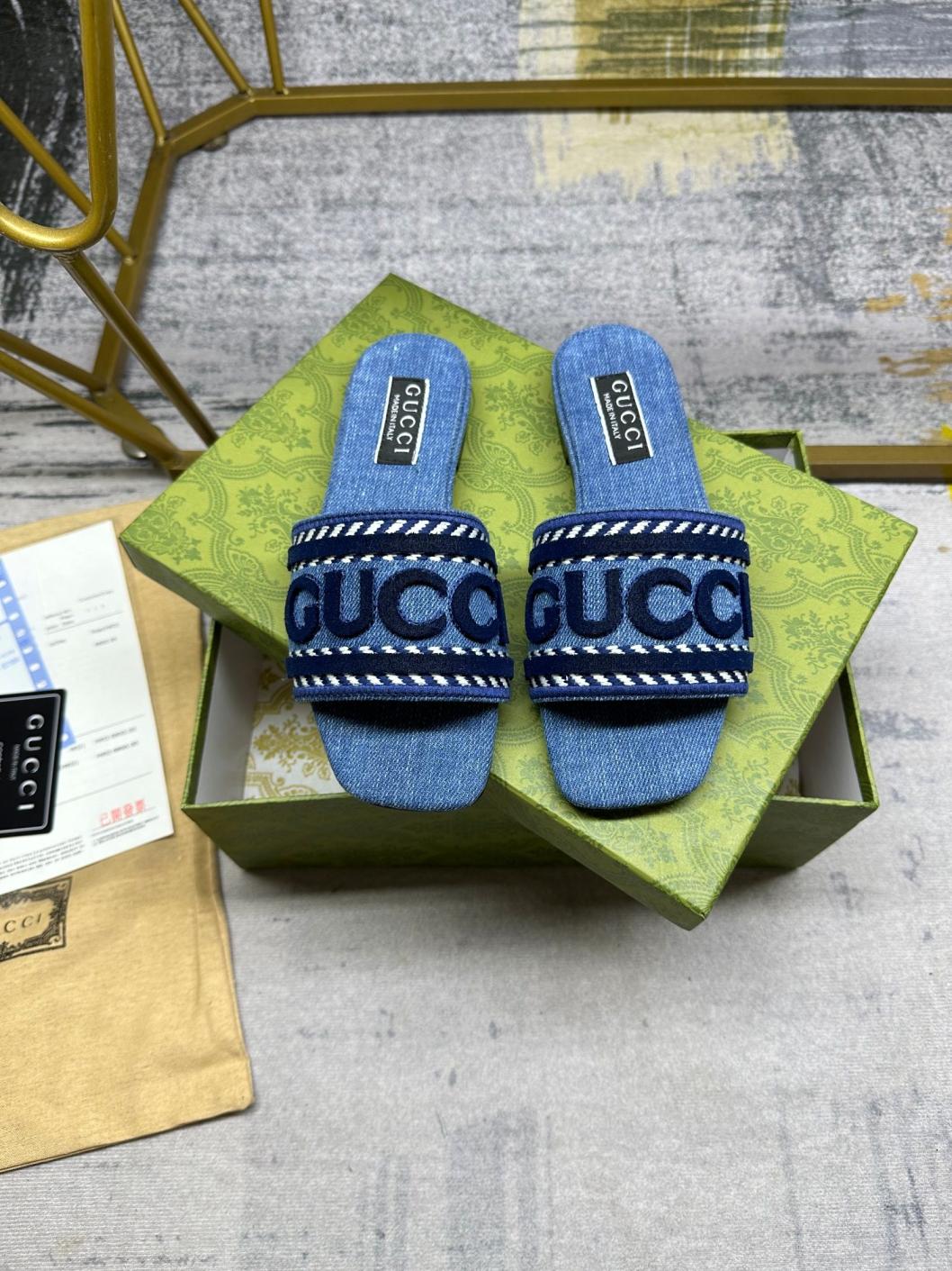 Gucci Denim women flat slippers 133933