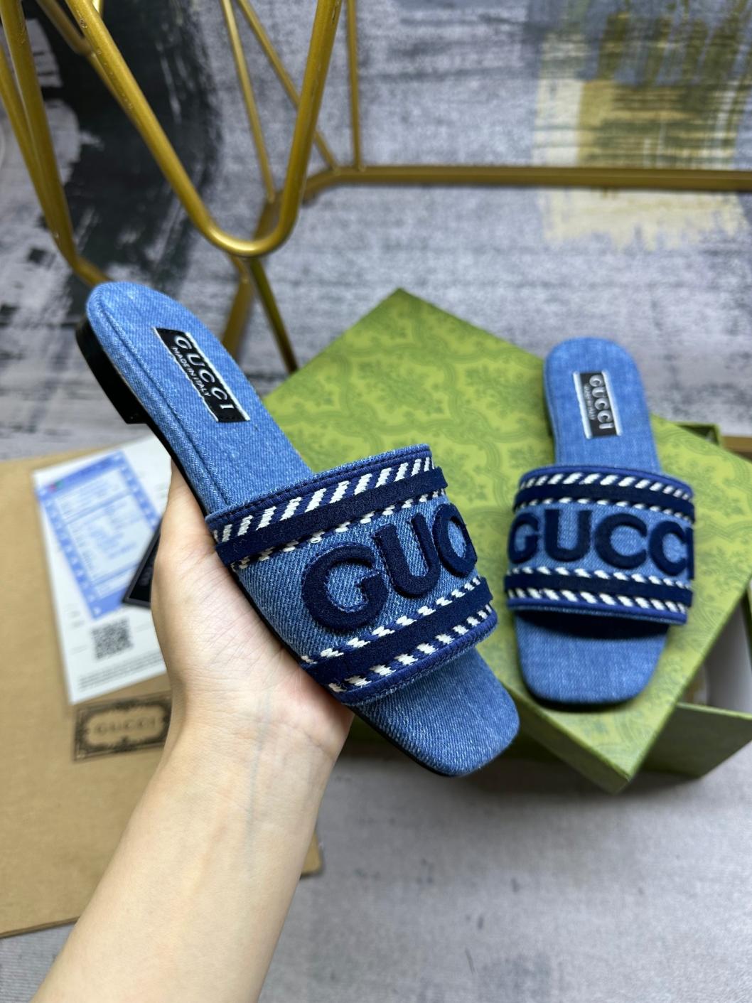 Gucci Denim women flat slippers 133933