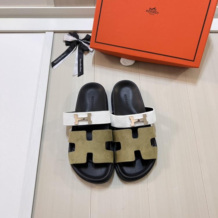 Hermes H slippers