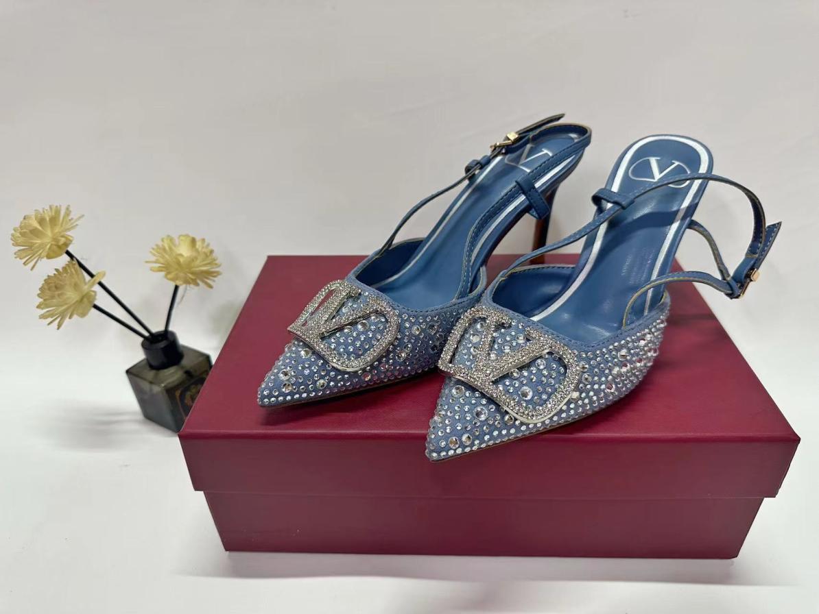 Valentino crystal heel lady shoes