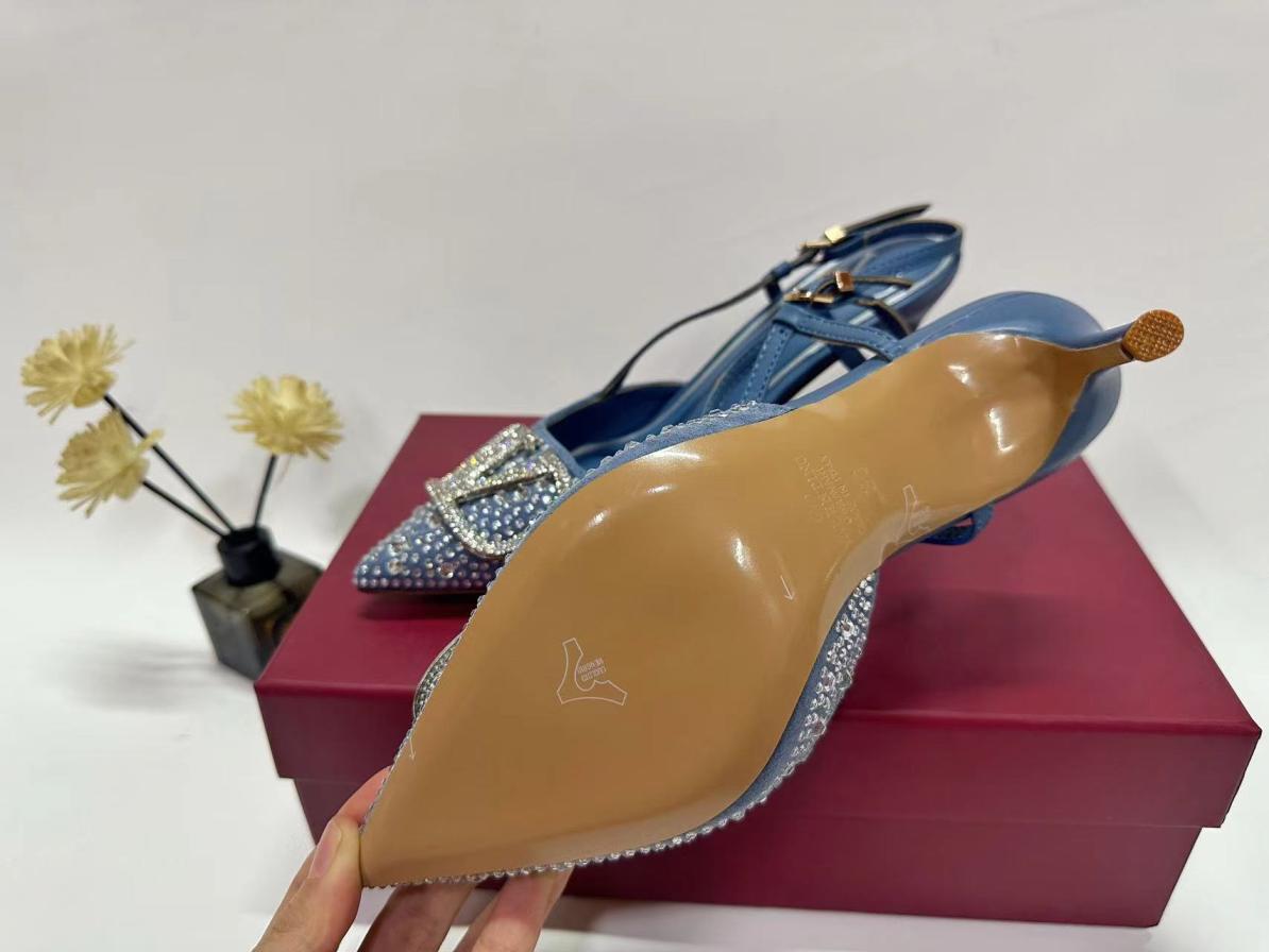 Valentino crystal heel lady shoes