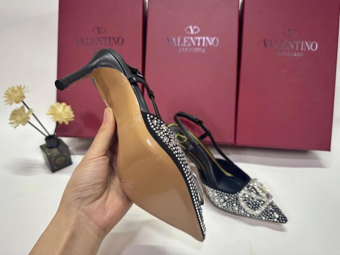 Valentino crystal heel lady shoes