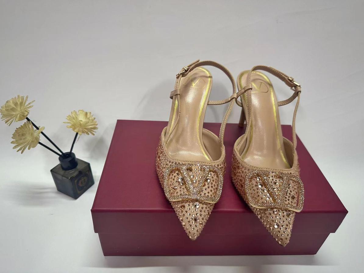 Valentino crystal heel lady shoes