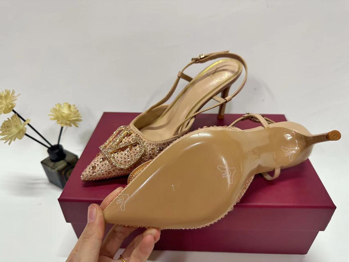 Valentino crystal heel lady shoes