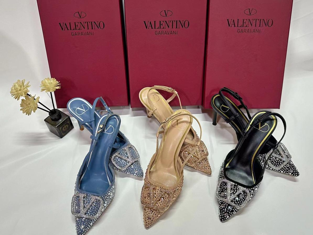 Valentino crystal heel lady shoes