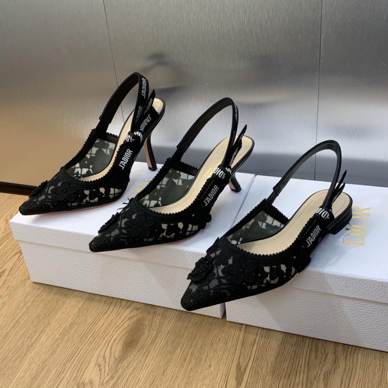 J‘ADIOR Dior 2024 D-Lace Macrame heel shoes