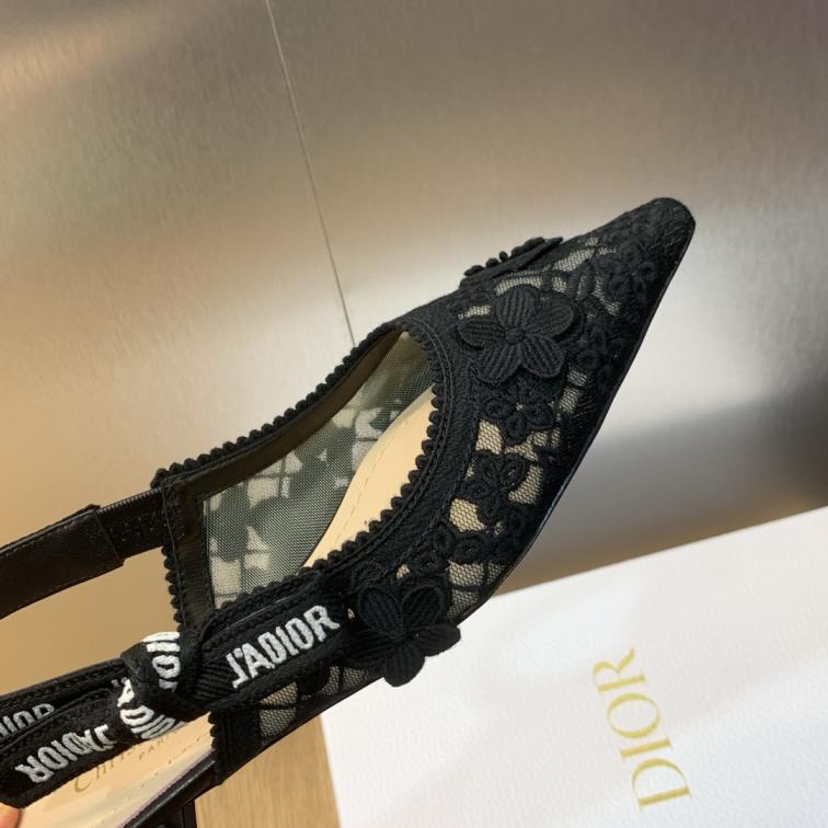 J‘ADIOR Dior 2024 D-Lace Macrame heel shoes