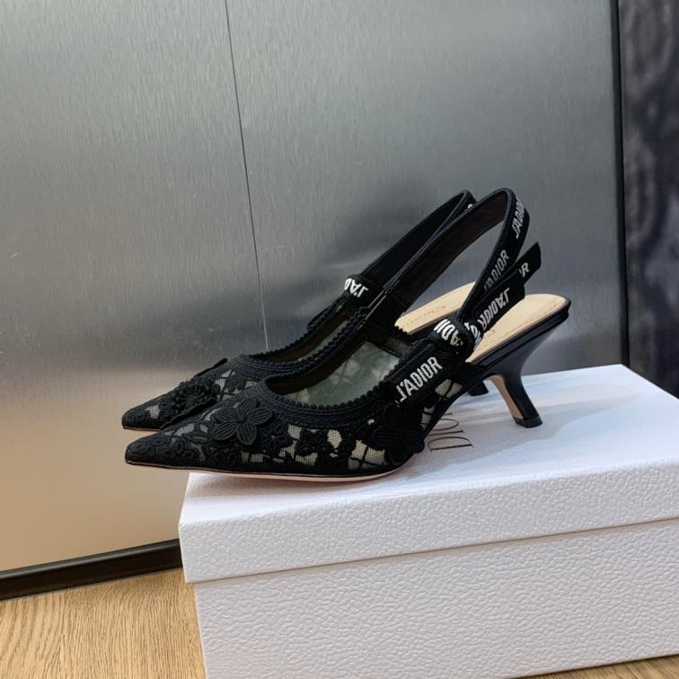 J‘ADIOR Dior 2024 D-Lace Macrame heel shoes