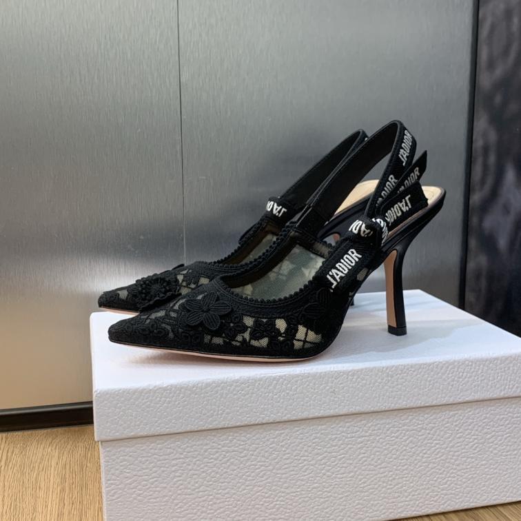 J‘ADIOR Dior 2024 D-Lace Macrame heel shoes