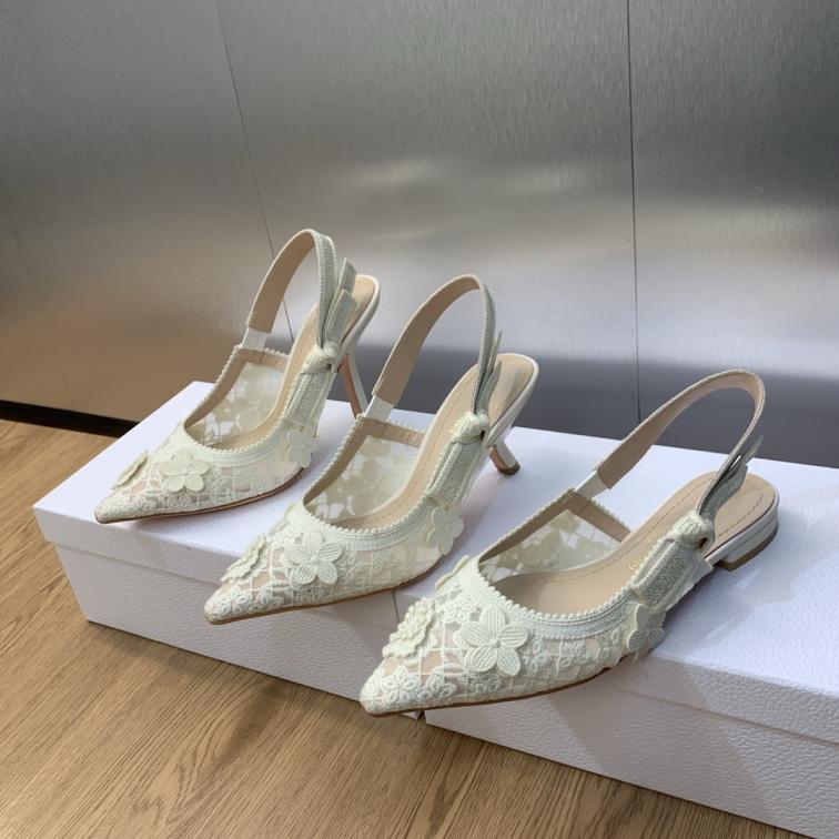 J‘ADIOR Dior 2024 D-Lace Macrame heel shoes