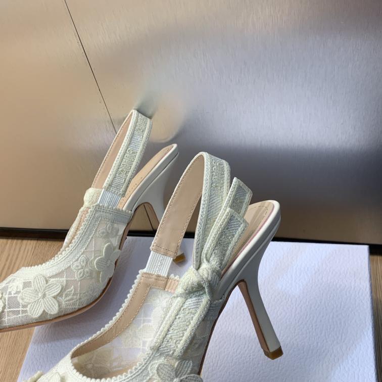 J‘ADIOR Dior 2024 D-Lace Macrame heel shoes
