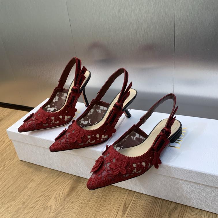 J‘ADIOR Dior 2024 D-Lace Macrame heel shoes