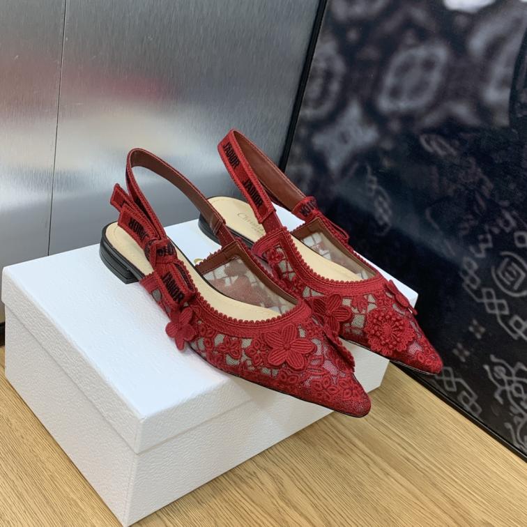 J‘ADIOR Dior 2024 D-Lace Macrame heel shoes