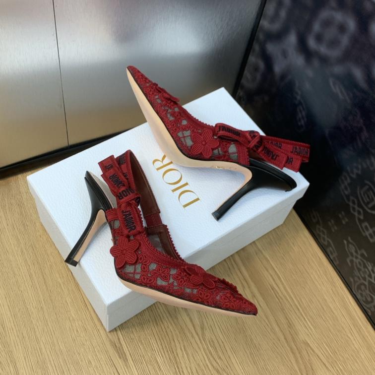 J‘ADIOR Dior 2024 D-Lace Macrame heel shoes