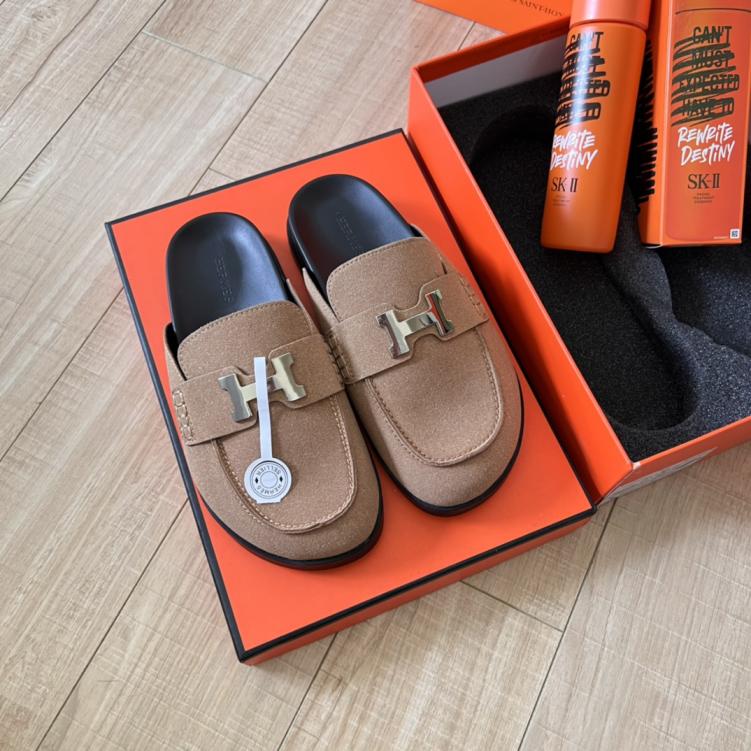 HERMES H slippers 134232