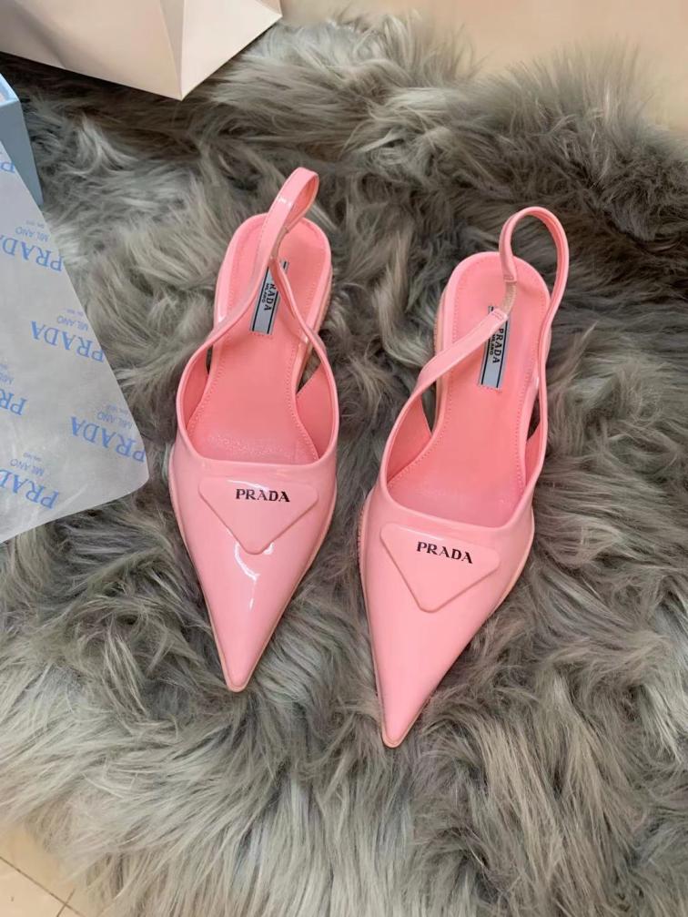 PRADA heel leather sandals