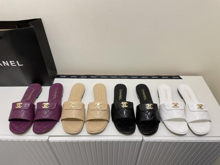 CHANEL CC buckle flat slippers 134378