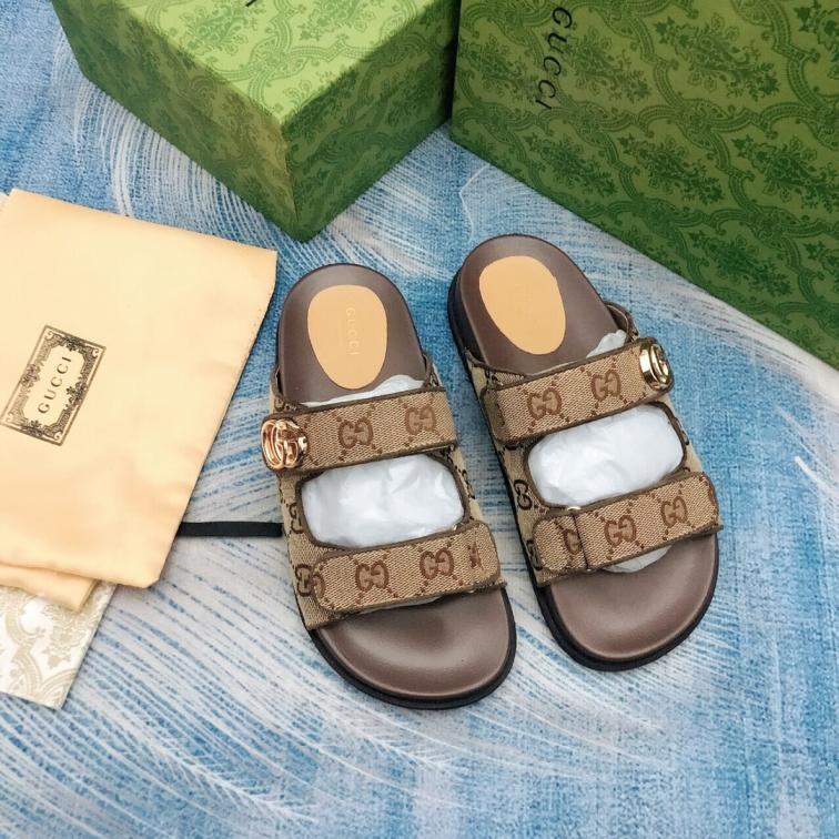 GUCCI 2024 new GG brown slippers