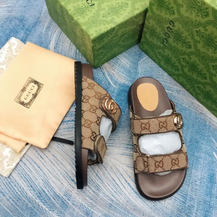 GUCCI 2024 new GG brown slippers
