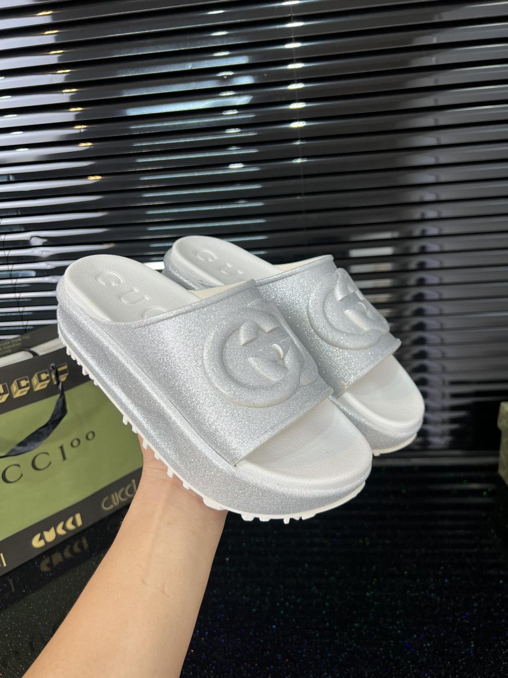 Gucci GG women Silver slippers pantshoes