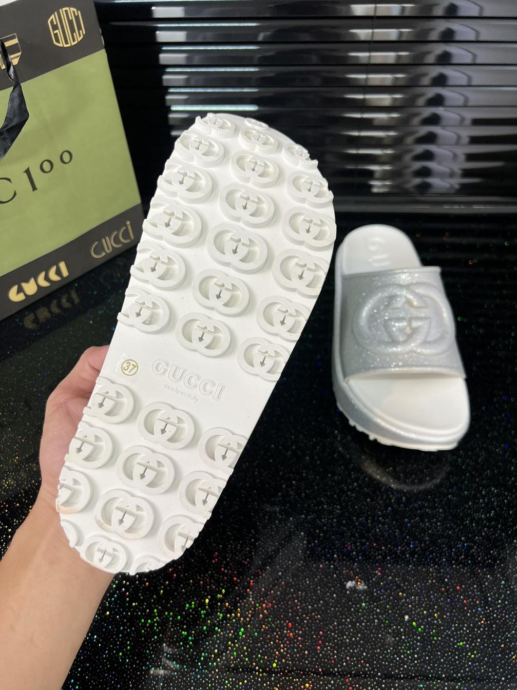 Gucci GG women Silver slippers pantshoes