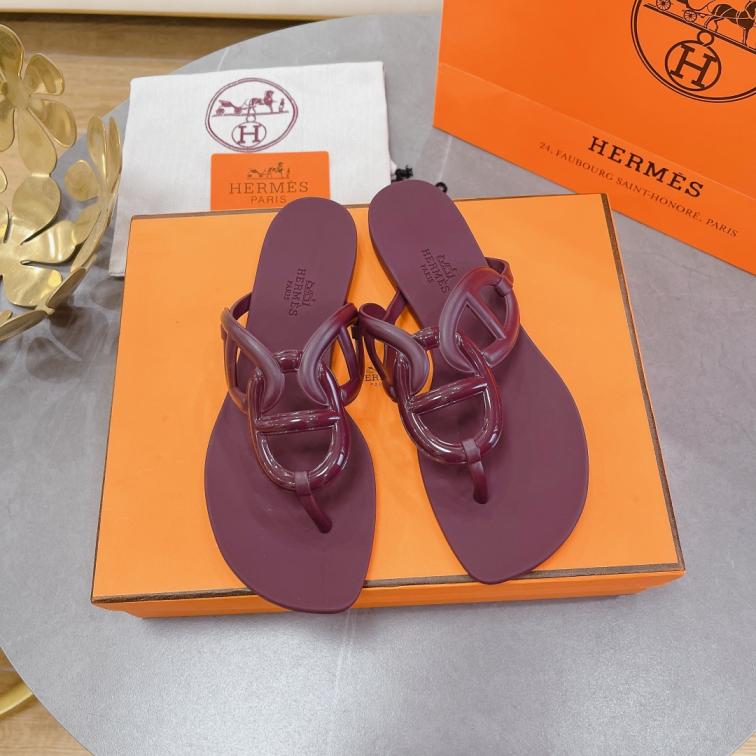 HERMES summer saddle Slippers