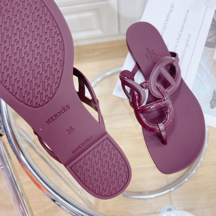 HERMES summer saddle Slippers