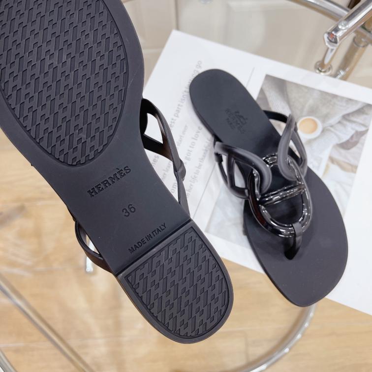HERMES summer saddle Slippers