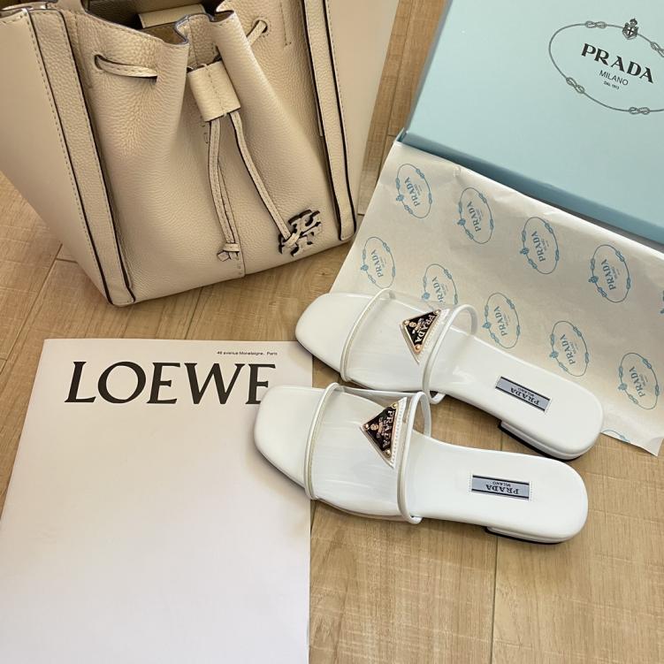 PRADA Transparent triangle slippers