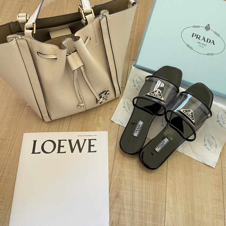 PRADA Transparent triangle slippers