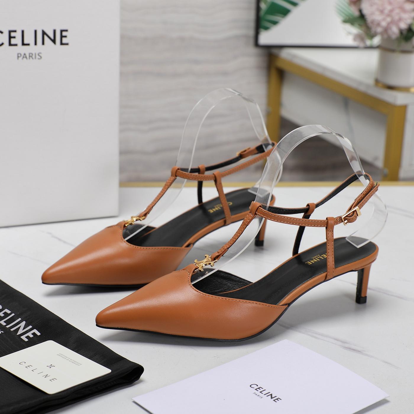 Celine red vintage sandals elegant lady shoes