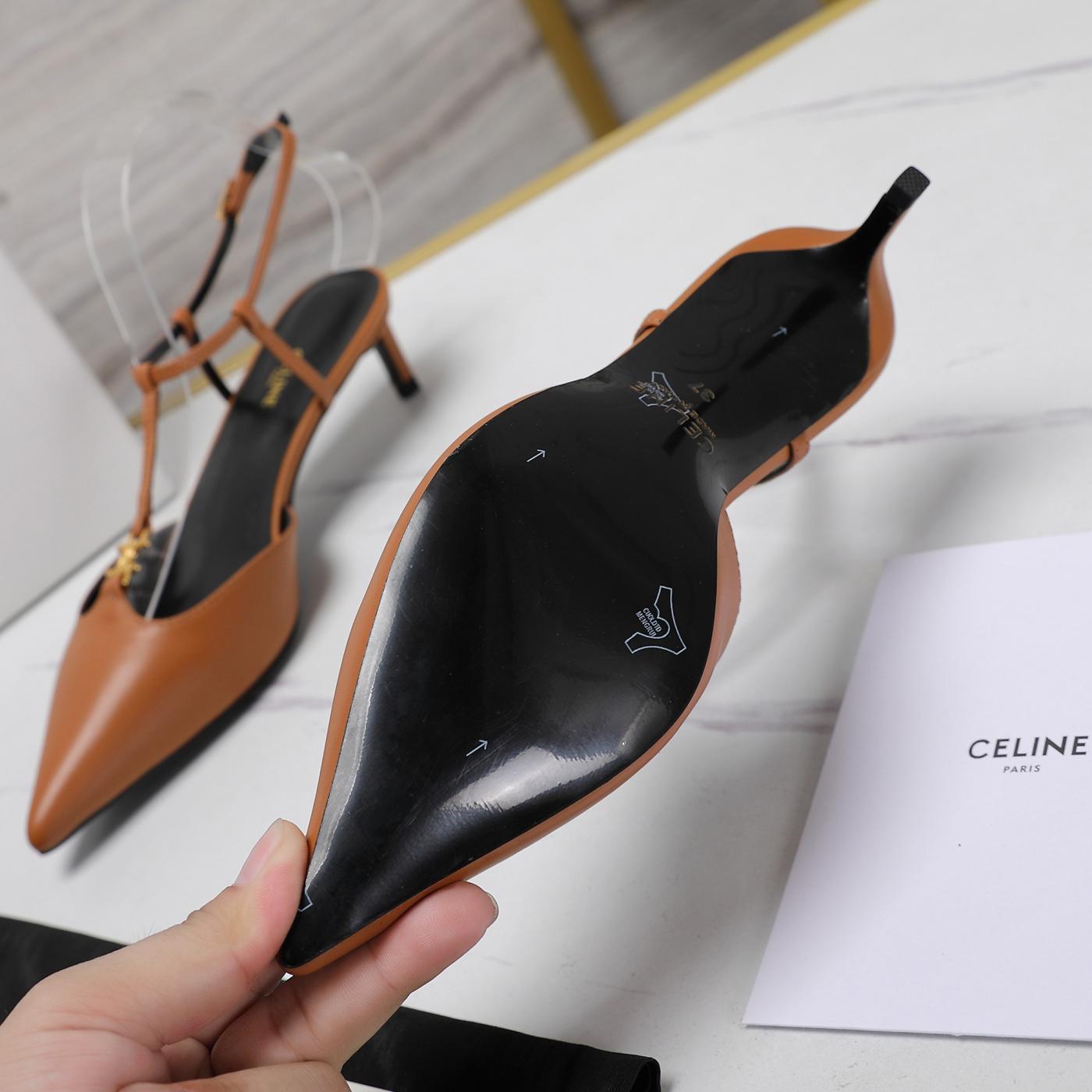 Celine red vintage sandals elegant lady shoes