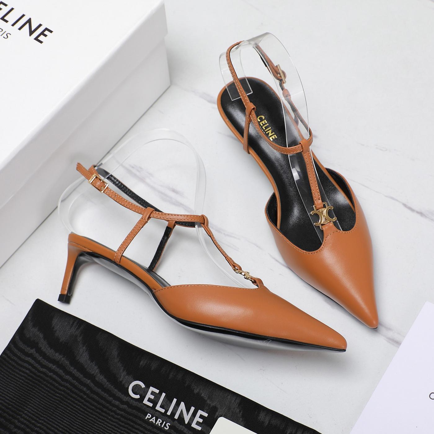 Celine red vintage sandals elegant lady shoes