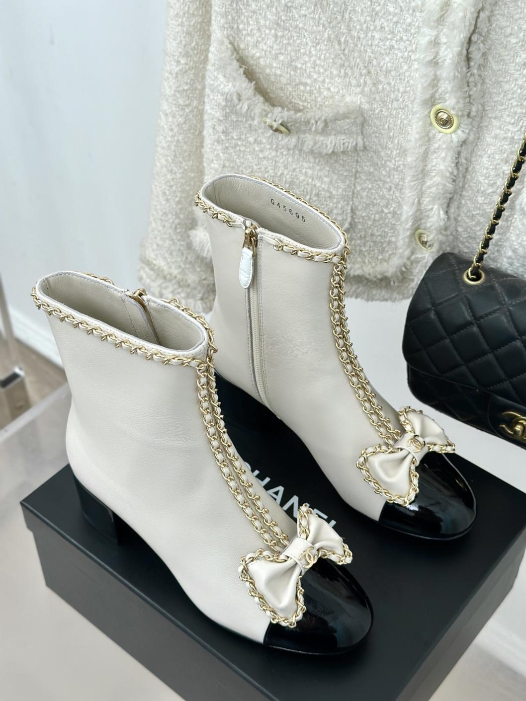 Chanel cowskin leather boots