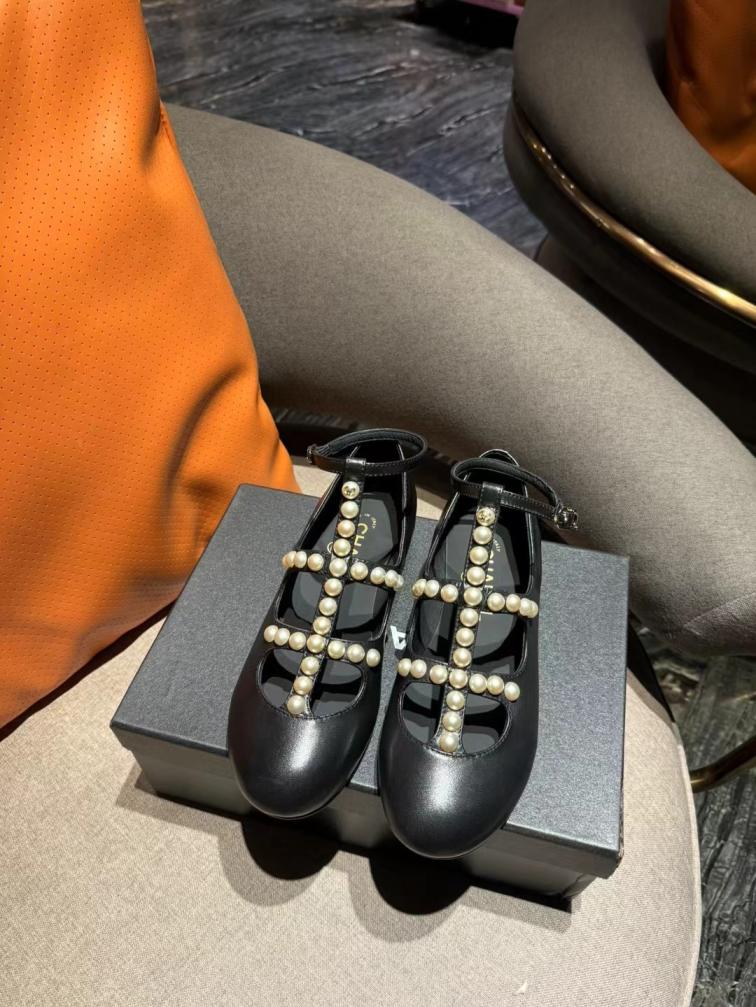 Chanel pearls flat shoes 135260