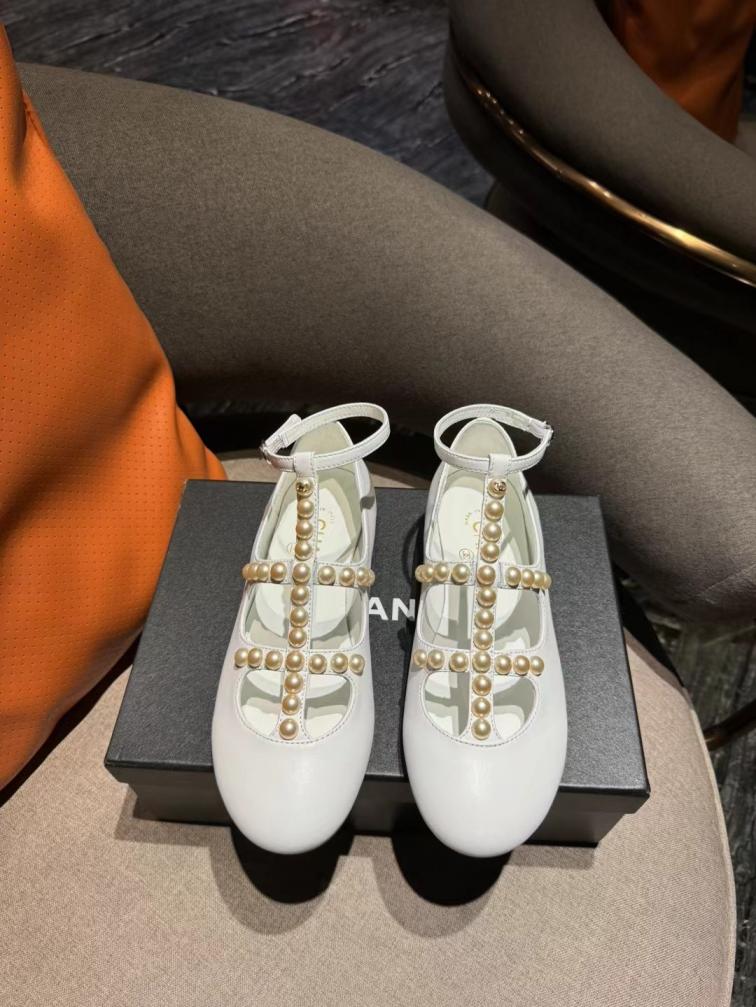 Chanel pearls flat shoes 135259