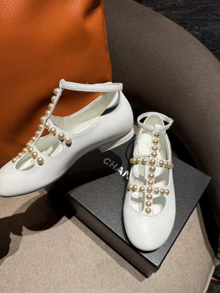 Chanel pearls flat shoes 135259