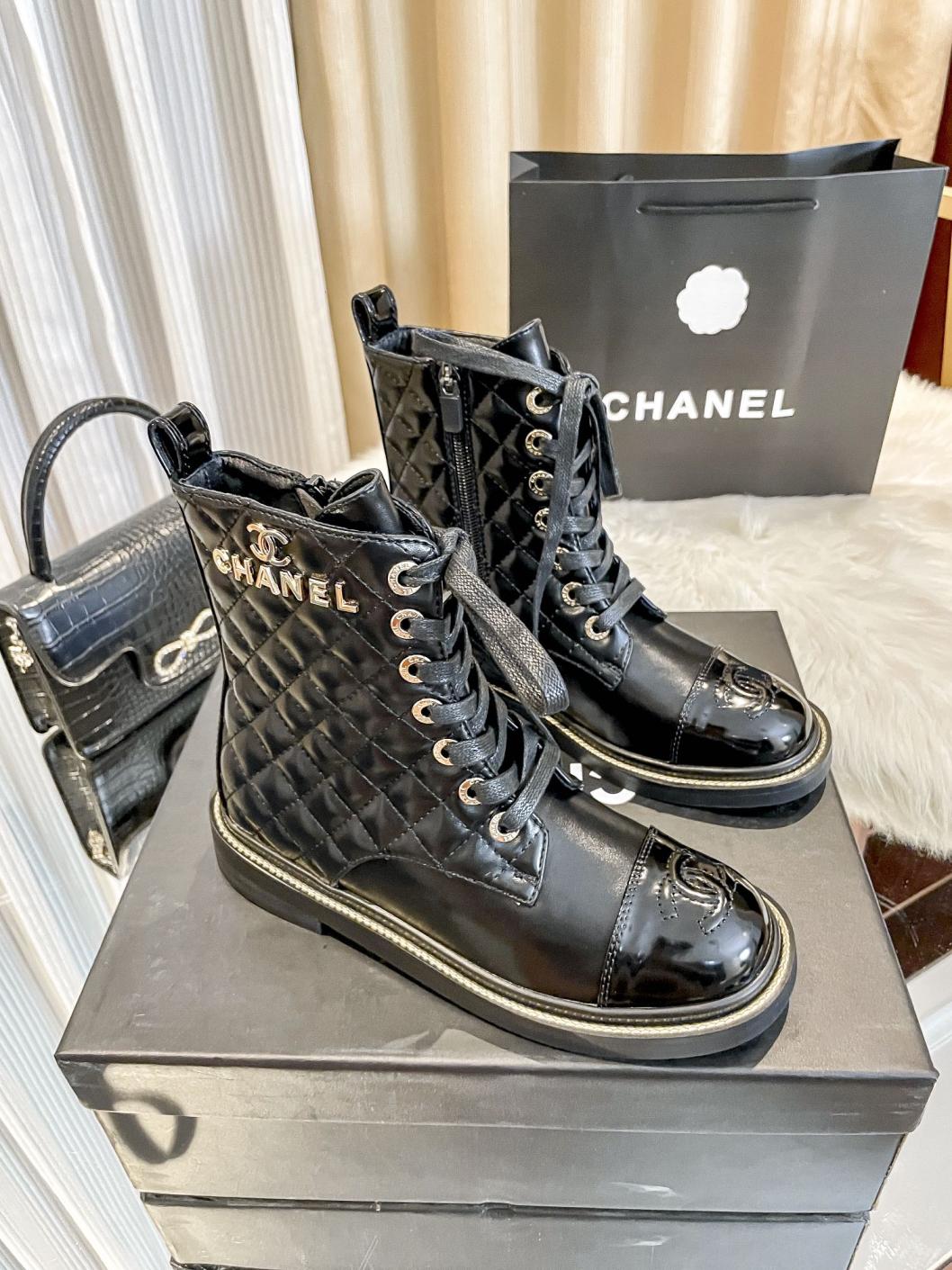 Chanel leather boots